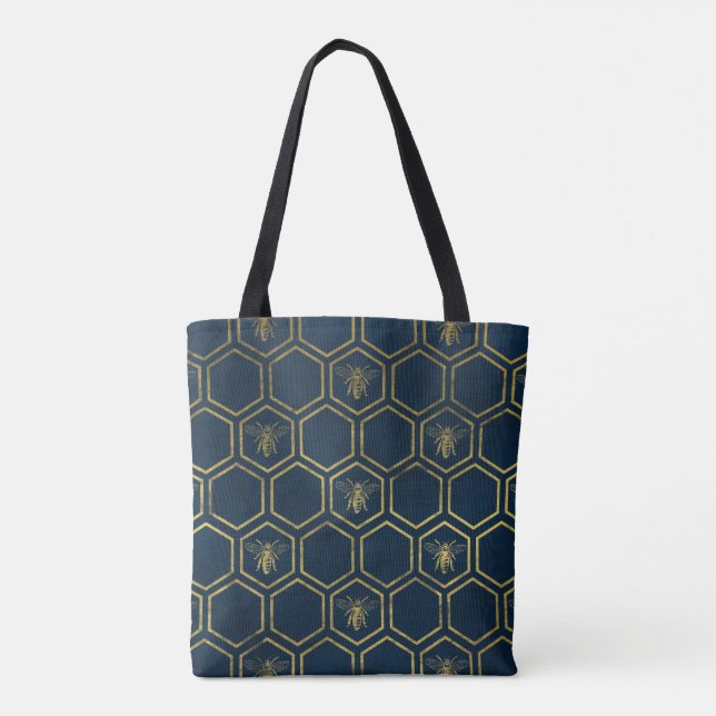 Tote Bag Abeilles et peigne français de miel (Dos)