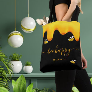 Tote Bag Abeilles noires joyeux bosse abeilles doux miel mo