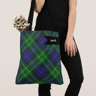 Tote Bag Abercrombie Blue Green Tartan