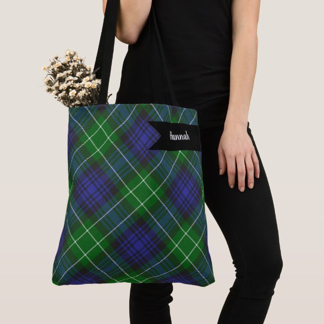 Tote Bag Abercrombie Blue Green Tartan (De près)