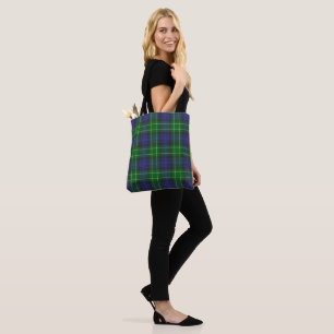 Tote Bag Abercrombie Blue Green Tartan Plaid Scottish