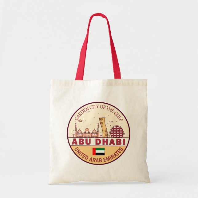 Tote Bag Abou Dhabi Émirats arabes unis Emblem Skyline (Devant)