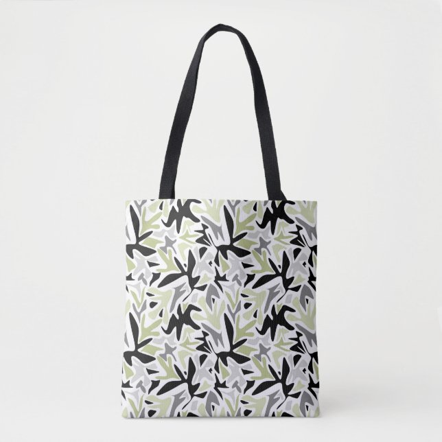Tote Bag Abstract, Black and Green, Youth, Modern, Creative (Devant)