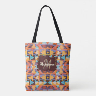 Tote Bag Abstract Bright Earth Tones Southwest Tote