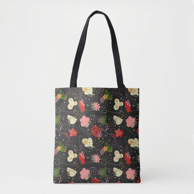 Tote Bag Abstract Floral Doodle Tote (Devant)
