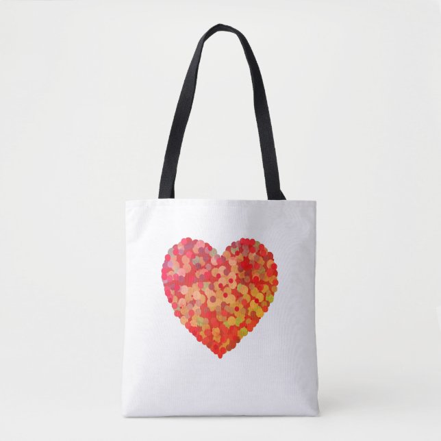 Tote Bag Abstract Heart Confetti Art (Devant)