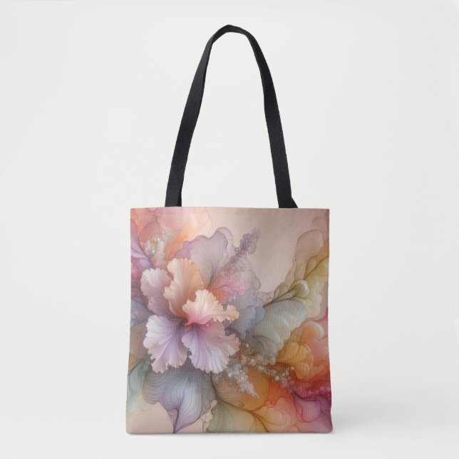 Tote Bag Abstract Pastel Lavender Floral Cloud Landscape (Devant)