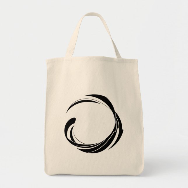 Tote Bag Abstract Swirl Circle Design – curved ring artwork (Devant)