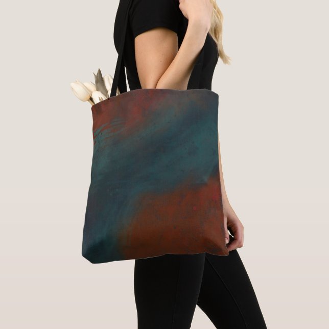 Tote Bag Abstrait 1 : rouges et bleus (De près)