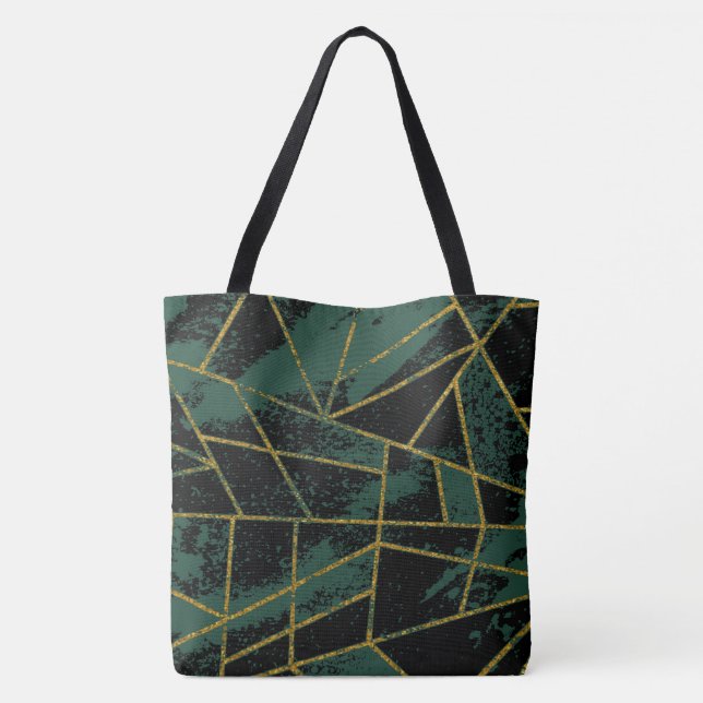 Tote Bag Abstrait #941 Vert (Dos)