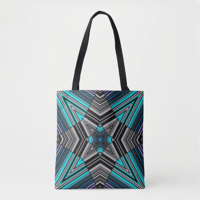 Tote Bag Abstrait à rayures à rayures rayées ethno triba (Devant)