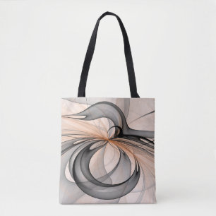 Tote Bag Abstrait Anthracite Grey Sienna Art moderne fracta