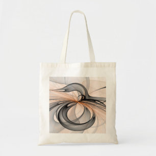 Tote Bag Abstrait Anthracite Grey Sienna Art moderne fracta