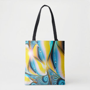 Tote Bag Abstrait artistique doré et bleu lumière moderne r