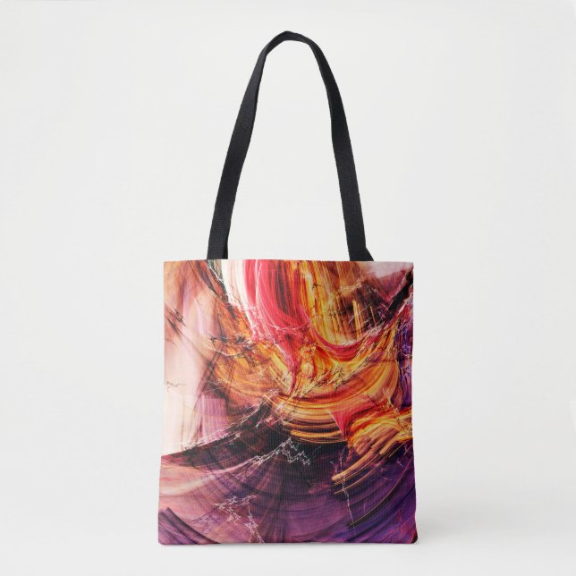 Tote Bag Abstrait beau violet, rouge et jaune brillant c (Devant)