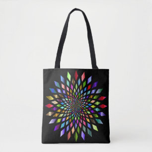 Tote Bag Abstrait coloré sur Black Fourre-tout