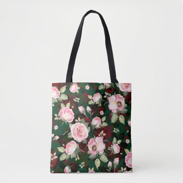 Tote Bag Abstrait continu joli motif tiré fleurir ou (Devant)