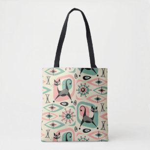 Tote Bag Abstrait de chats du milieu du siècle