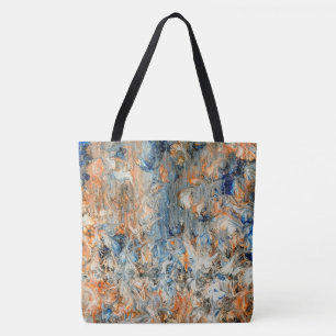 Tote Bag Abstrait en bleu et orange