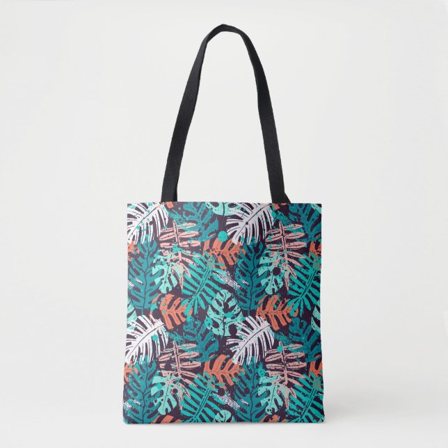 Tote Bag Abstrait  feuille tropical motif. Créatif (Devant)
