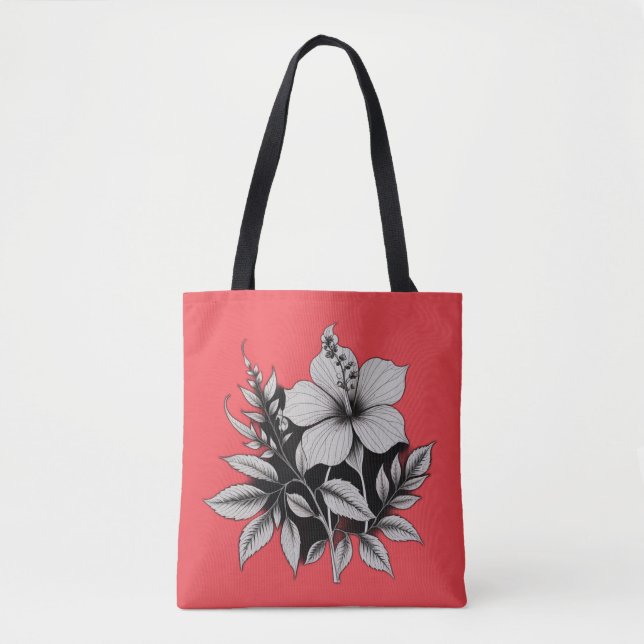 Tote Bag abstrait floral (Devant)