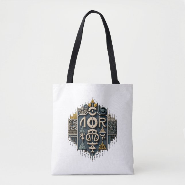 Tote Bag Abstrait Géométrique (Devant)