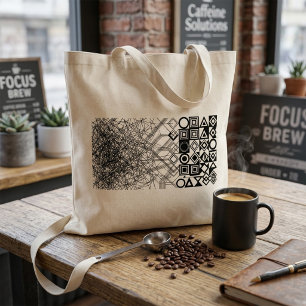 Tote Bag Abstrait Géométrique du Chaos à l'Ordre