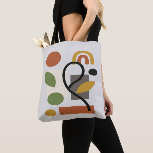 Tote Bag Abstrait Géométrique Tons Terreux