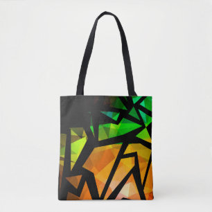Tote Bag Abstrait graffiti polygonal moderne dar géométriqu