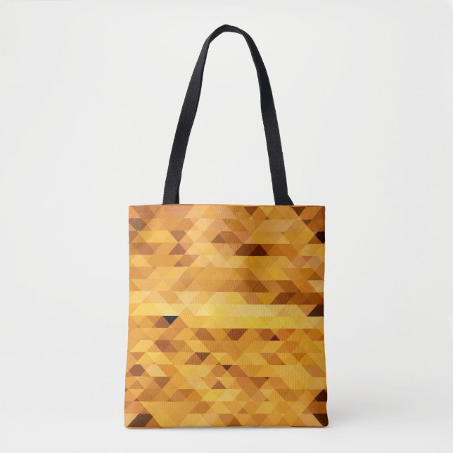 Tote Bag Abstrait jaune orange mosaïque numérique polygonal (Devant)