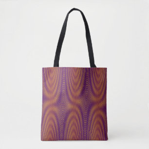 Tote Bag Abstrait moderne Moiré Effet Purple Gold Cool amus