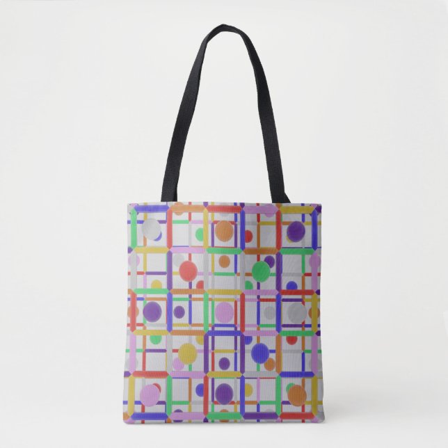 Tote Bag Abstrait moderne multicolore (Devant)