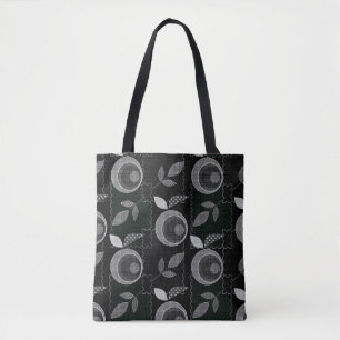 Tote Bag Abstrait moderne pomme fruit feuilles géométrique