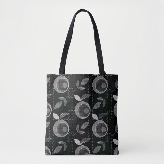 Tote Bag Abstrait moderne pomme fruit feuilles géométrique  (Devant)