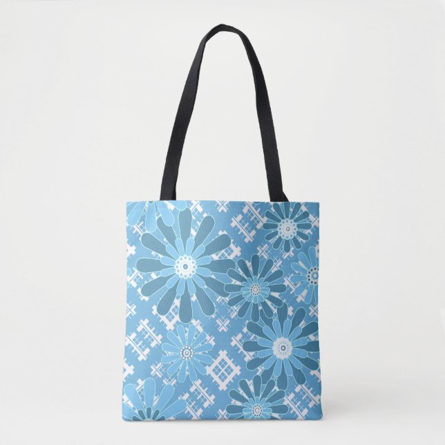 Tote Bag Abstrait moderne sans couture à damiers plaid bl f (Devant)