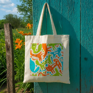 Tote Bag Abstrait Motif de chat Whimsical moderne animal de