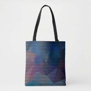 Tote Bag Abstrait, motif multicolore, motif maillé, dentell