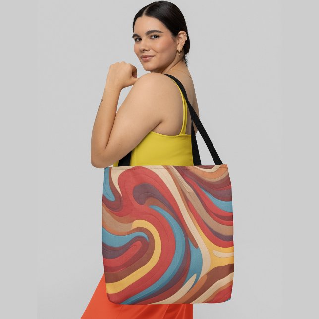 Tote Bag Abstrait motif ondulé coloré (Créateur téléchargé)