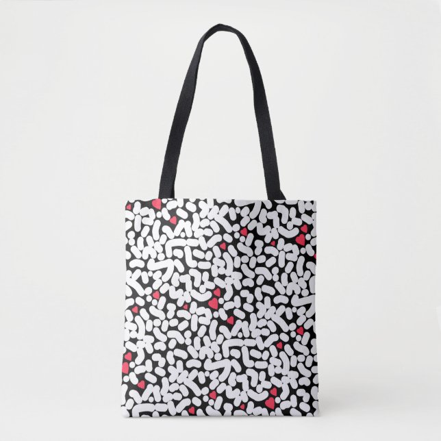 Tote Bag Abstrait noir blanc (Devant)