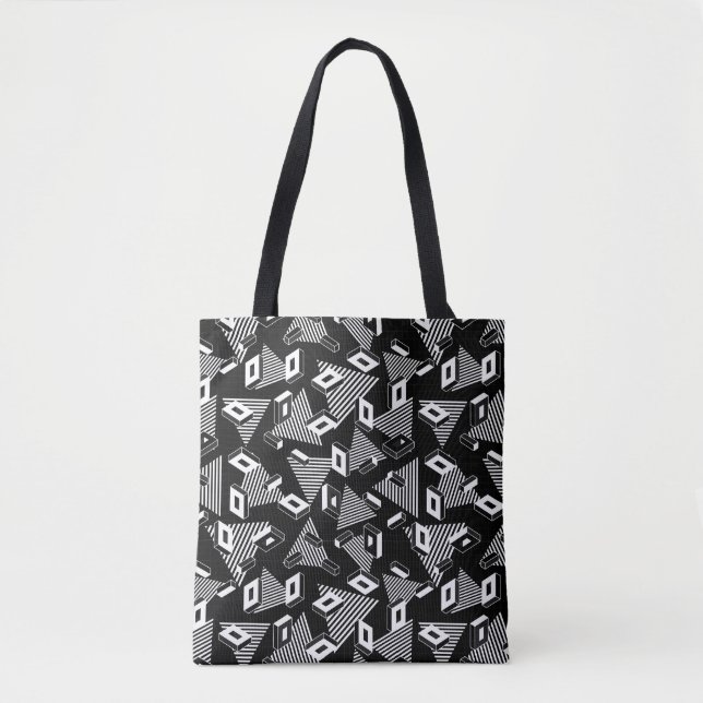 Tote Bag Abstrait noir et blanc (Devant)