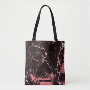 Tote Bag Abstrait noir et rose