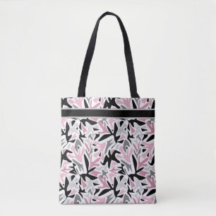 Tote Bag Abstrait, Noir et Rose, Jeune, Throw Pill moderne