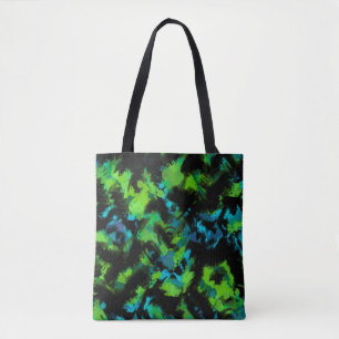Tote Bag Abstrait noir et vert