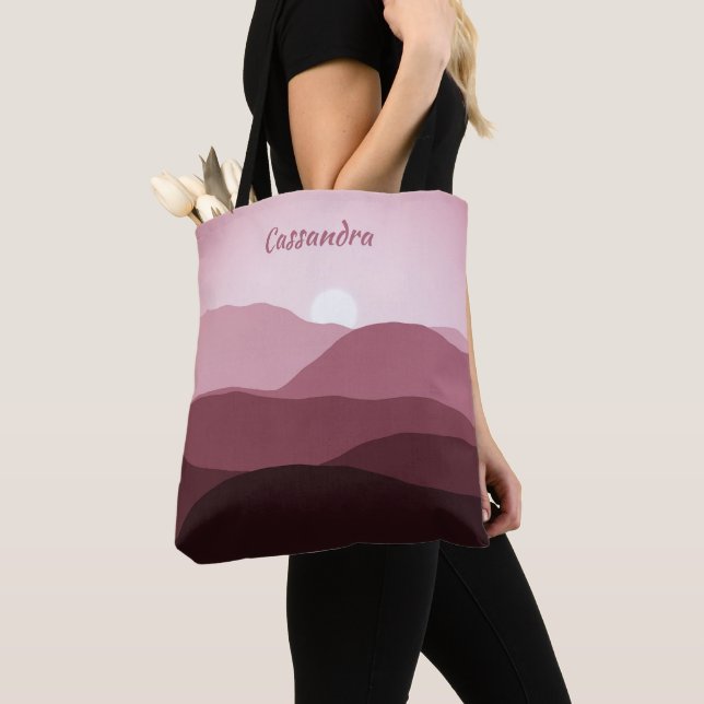 Tote Bag Abstrait Ombre Mauve Taupe clair sur mesure (De près)