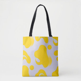 Tote Bag Abstrait Organique Jaune