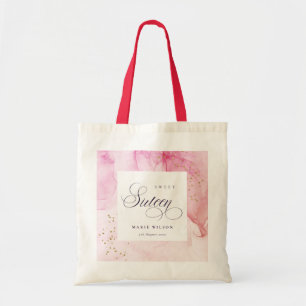 Tote Bag Abstrait Pastel rose pourpre doux 16 Anniversaire