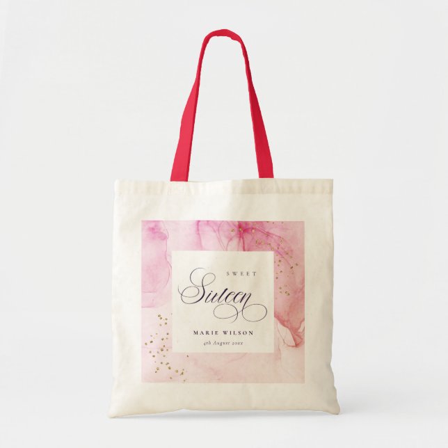 Tote Bag Abstrait Pastel rose pourpre doux 16 Anniversaire (Devant)