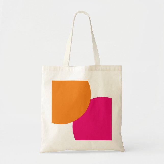 Tote Bag Abstrait rose et orange moderne (Devant)