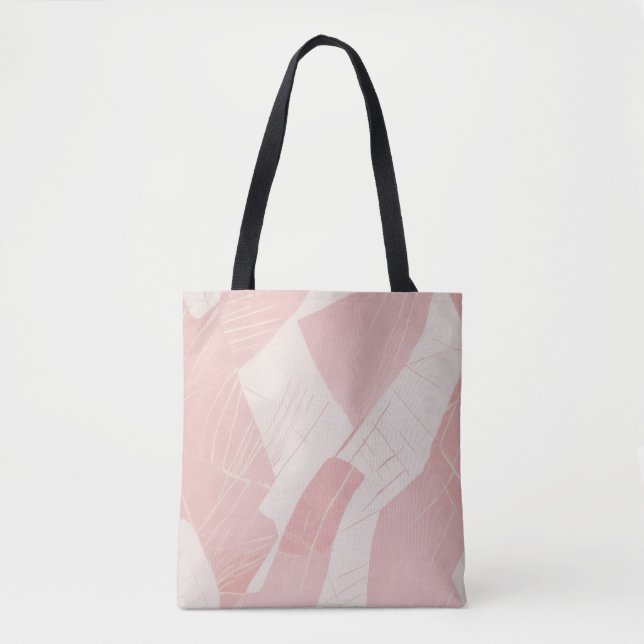 Tote Bag Abstrait Rose Pâle Minimaliste (Devant)