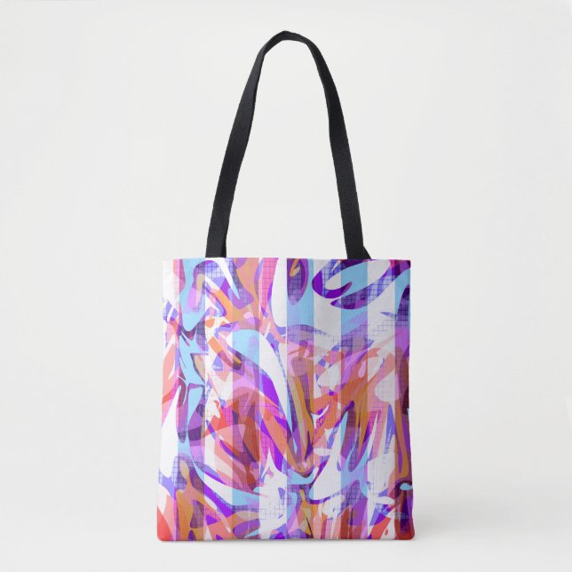 Tote Bag Abstrait sans couture brosse trait moderne multico (Devant)